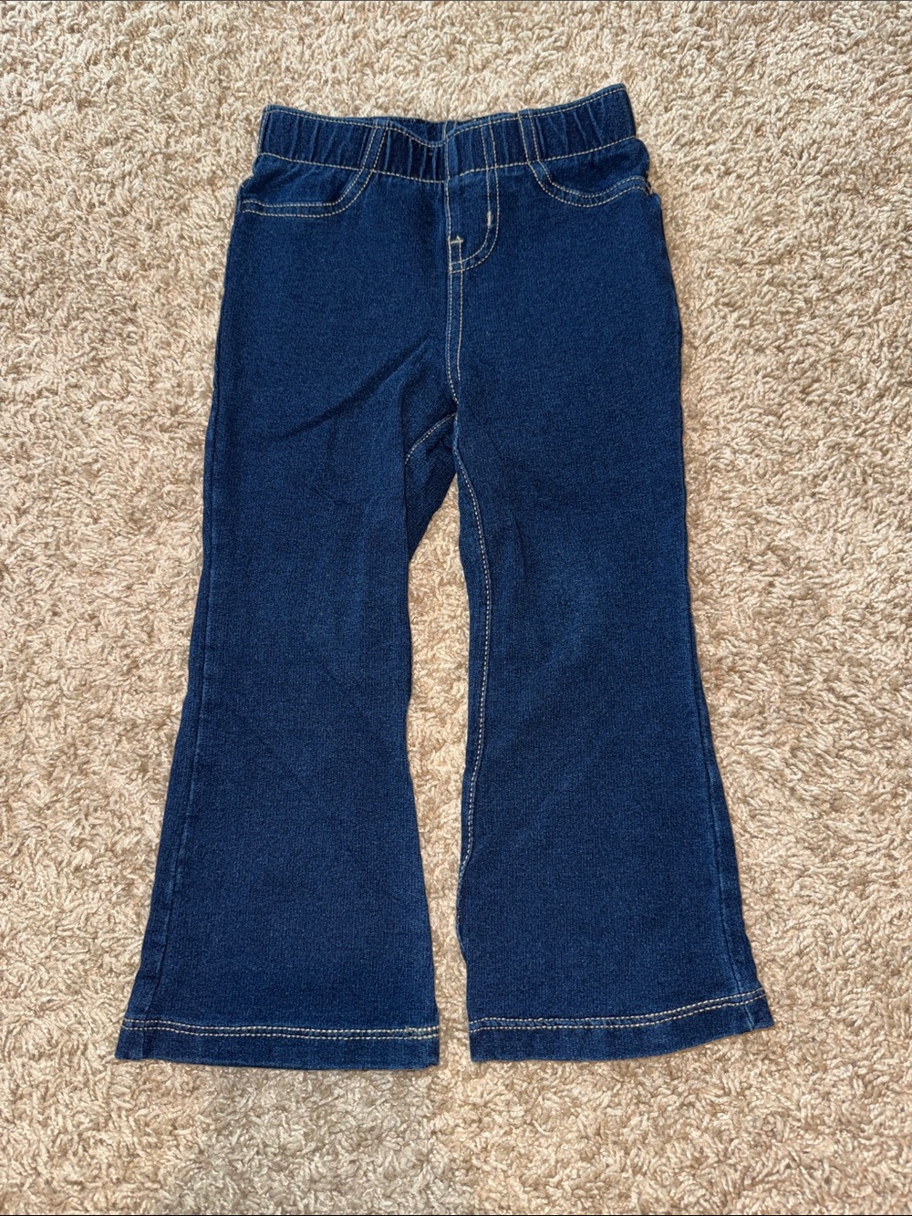Old Navy Girls Dark Blue Denim-Look Flare Leggings